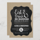 Essen, trinken & Verheiratete Probe Abendessen ein Einladung (Vorne/Hinten)