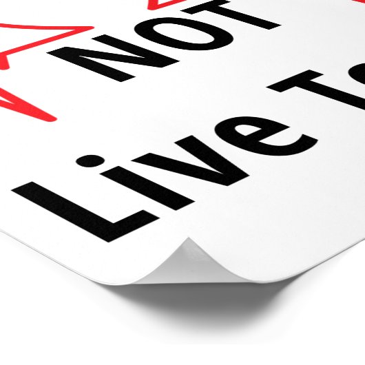 Essen, um zu leben, nicht zu essen poster (Ecke)