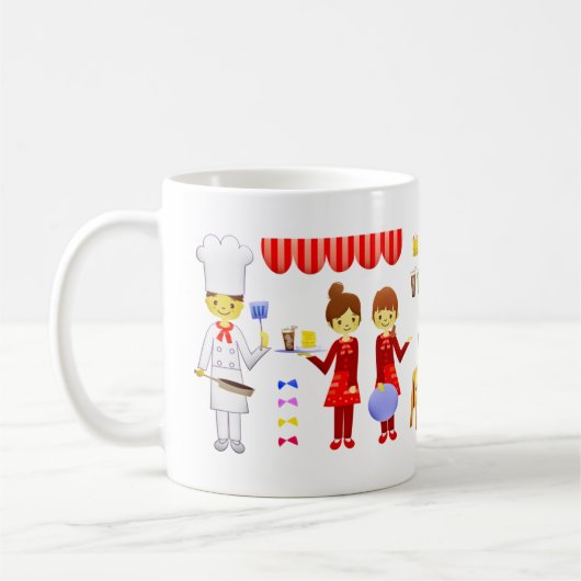 Essen und Genießen Sie die guten Zeiten in einem R Kaffeetasse (Links)