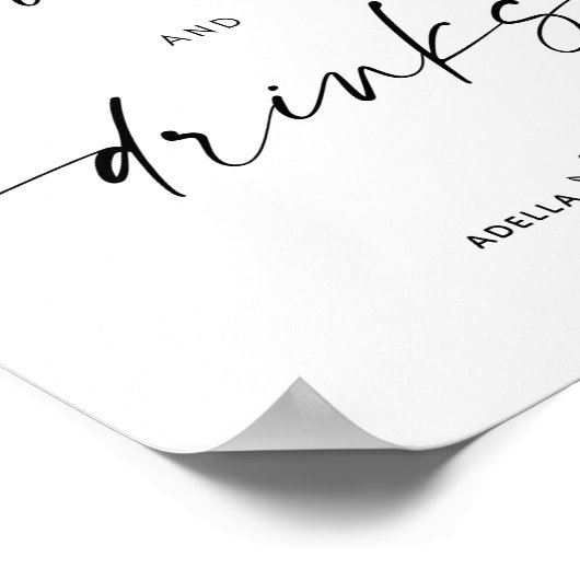 Essen und Getränke für Hochzeiten Minimalistisch s Poster (Ecke)