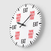 Essen und nachdenken über Essen - Funny Novelty Große Wanduhr (Winkel)