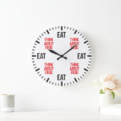 Essen und nachdenken über Essen - Funny Novelty Große Wanduhr (Zuhause)