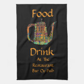 Essen und Trinken in Restaurant, Bar oder Pub Geschirrtuch (Vertikal)