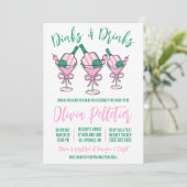 Essen und Trinken! Pickleball Themed Brautparty Einladung (Stehend Vorderseite)