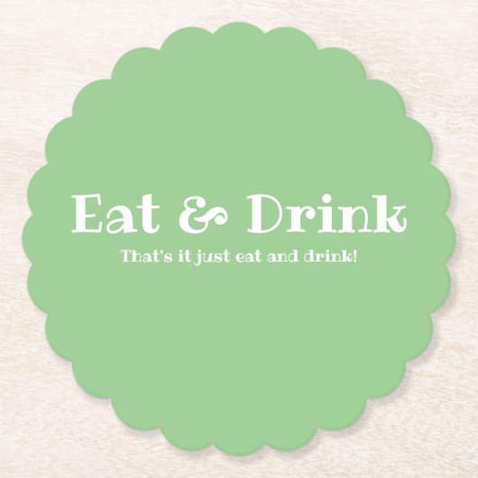 Essen und Trinken Spaß Untersetzer (Vorderseite)