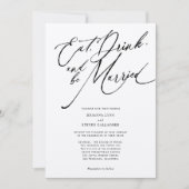 Essen und verheiratet sein Moderne Rustikale Hochz Einladung (Vorderseite)