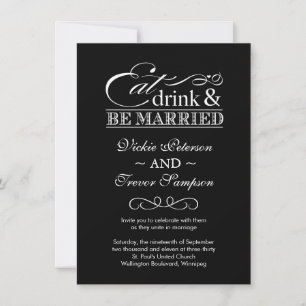 Essen und Verheiratete Hochzeitseinladungen Einladung