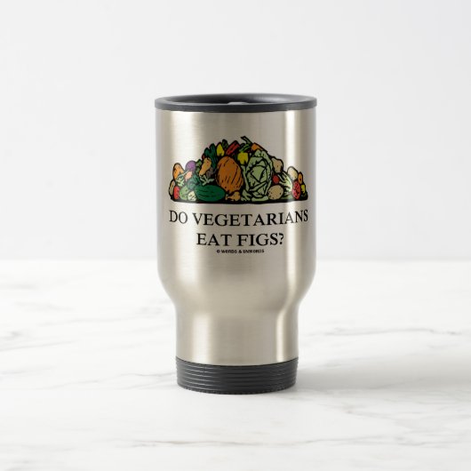 Essen Vegetarier Feigen? (Stapel des Gemüses) Reisebecher (Mittel)