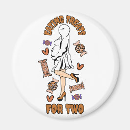 "Essen von Leckereien für zwei" Schwangere Hallowe Magnet