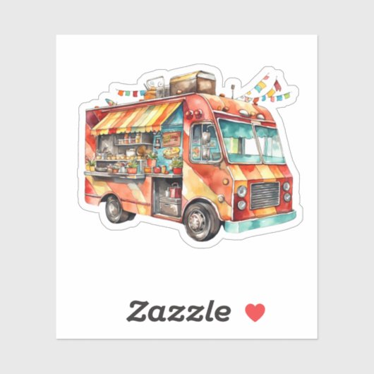 Essen von LKW auf Rädern Aufkleber (Blatt)