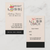 Essen von wohlem Apple, das Gewichts-Zug lösend Terminkarte (Vorne/Hinten)