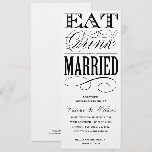 ESSEN| WEDERINVITATION 1 EINLADUNG (Vorne/Hinten)