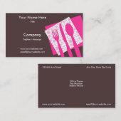 Essen wir die Visitenkarte in Rosa (Vorne/Hinten)