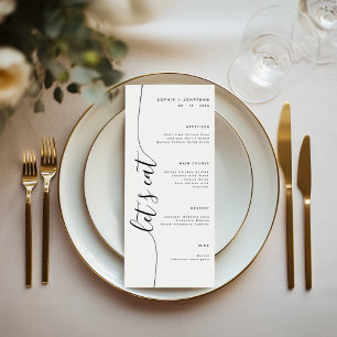 Essen wir ein elegantes Menü mit vertikaler Schrif Menükarte