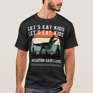 Essen wir Kinder Dinosaurier Retro Funny T-Shirt