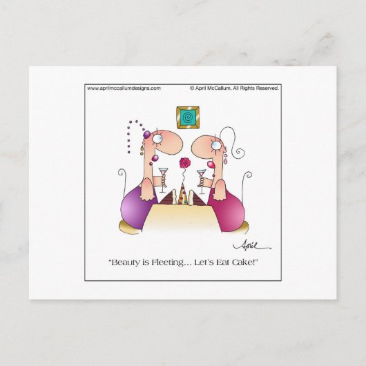 ESSEN WIR KUCHEN! Postkarte bis April McCallum (Vorderseite)