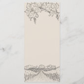 Essen wir Napa Valley Vineyard Vinery Wedding Menükarte (Rückseite)