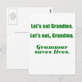 Essen wir Oma Grammar Rette Leben Postkarte (Vorne/Hinten)