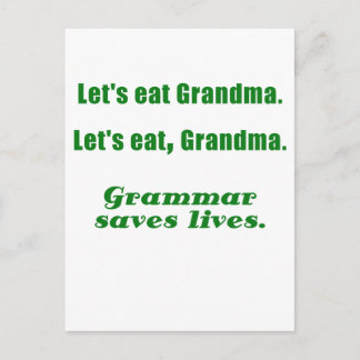 Essen wir Oma Grammar Rette Leben Postkarte