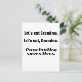 Essen wir Oma-Satzzeichen Rette Leben Postkarte (Stehend Vorderseite)