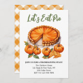 Essen wir Pie Erntedank Aquarell Einladung (Vorne/Hinten)