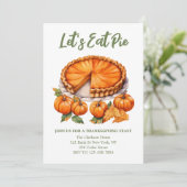 Essen wir Pie Erntedank Aquarell Einladung (Stehend Vorderseite)
