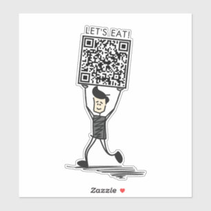 Essen wir QR-Code Vinyl Aufkleber