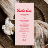 Essen wir Rot und Rosa Hochzeit Menükarte
