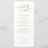 Essen wir schicke Script Wedding Menu Card für Pla Menükarte (Vorderseite)