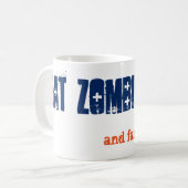 Essen Zombies und Furz Halloween Emo Goth Blue Kaffeetasse (Vorderseite Links)