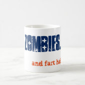 Essen Zombies und Furz Halloween Emo Goth Blue Kaffeetasse (Mittel)