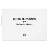 Essence of Springtime Art Card (Rückseite Horizontal)