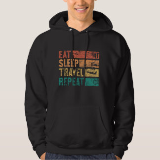Essend Schlafreise Wiederholung Vintage Reisende 1 Hoodie