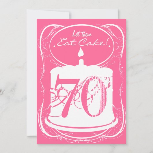 Essende Cake Drink Margaritas 70. Geburtstag Einla Einladung (Vorderseite)