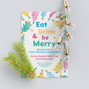 Essende Drink & be Merry Party Einladung Template