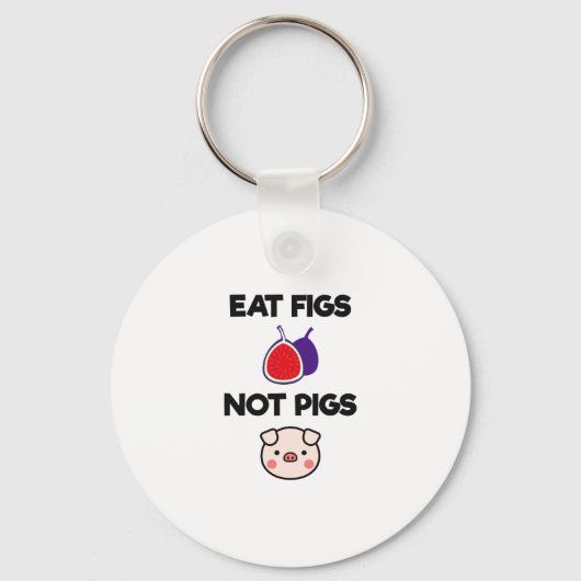 Essende Figuren nicht Schweine Funny Vegetarian Ve Schlüsselanhänger (Vorderseite)