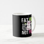 Essende Figuren nicht Schweine Vegane Herbivorspup Kaffeetasse (VorderseiteRechts)
