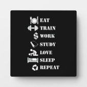 Essens Train Work Study Liebe Sleep Repeat - Alpha Fotoplatte (Vorderseite)