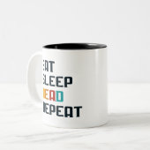 Essenschlafen lesen Wiederholkaffee Tasse für Buch (Vorderseite Links)