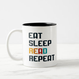 Essenschlafen lesen Wiederholkaffee Tasse für Buch