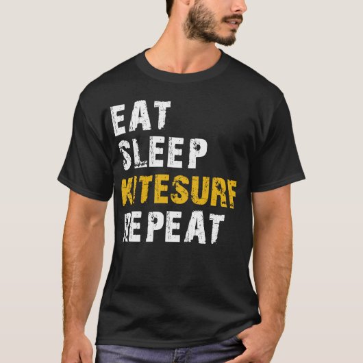 Essenschlafkitesurf wiederholen T-Shirt (Vorderseite)
