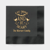 Essensgetränk Beängstigender Name Halloween Servietten Mit Folie (Vorderseite)