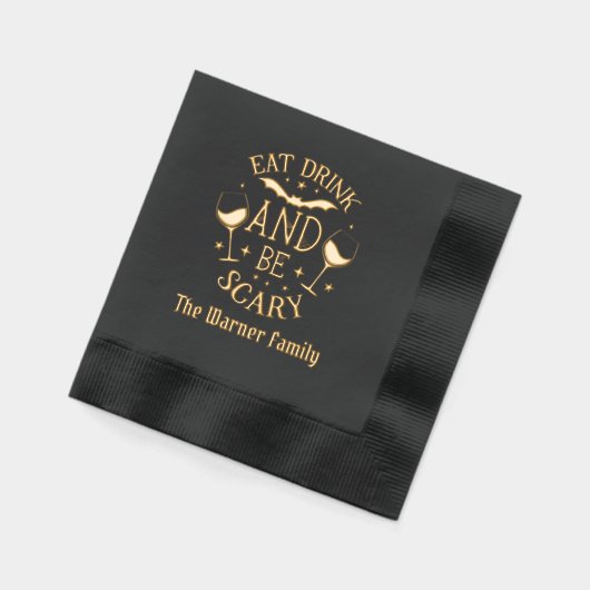Essensgetränk Beängstigender Name Halloween Servietten Mit Folie (Links)