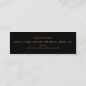 Essensgetränk, Black & Gold-Änderung der Adresskar Mini Visitenkarte (Rückseite)