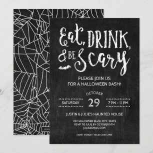 Essensgetränk und Beängstigendes Halloween-Party E Einladung