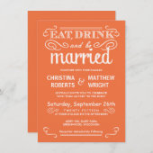 Essensgetränk und Verheiratete Rustikale Hochzeit  Einladung (Vorne/Hinten)
