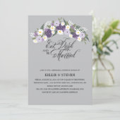 Essensgetränk und Verheirateter Blumenreath Einladung (Stehend Vorderseite)