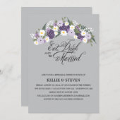 Essensgetränk und Verheirateter Blumenreath Einladung (Vorne/Hinten)