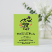 Essensgetränke und Beängstigende Halloween-Einladu (Stehend Vorderseite)