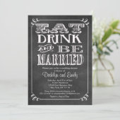 Essensgetränke Verheiratete Einladung zur Hochzeit (Stehend Vorderseite)